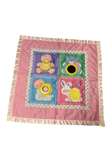 Fisher Price Pink Blue Baby Activity Mat Tummy Time Blanket #137 Vintage 1983 - Picture 1 of 4