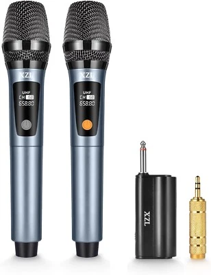 Wireless Microphones, Dual UHF Dynamic Microphone with Rechargeable Long-Distanc - Image 1 of 4
