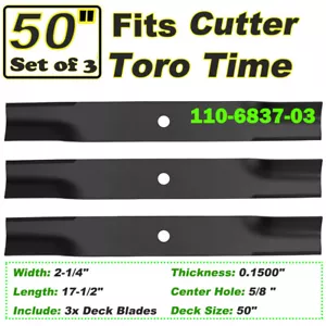 3PCS Mower Blades for Toro 112-9759-03 115-5059 115-5059-03 110-6837-03 112-9759 - Picture 1 of 8