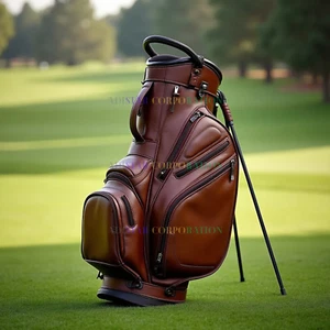 Luxury Golf Stand Bag 14-Way Lightweight Full-Length Dividers & Stand Brown Bag - Picture 1 of 4