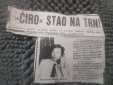 MIROSLAV CIRO BLAZEVIC EX YU CLIPPINGS  1983 YEAR RARITY VINTAGE