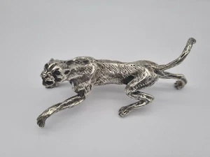 Scultura di ROSELLI Argenteria Pantera in argento 800/massiccio 391g - Foto 1 di 6