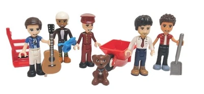 Lego FRIENDS Boy Doll Mini Doll Lot - 5 Male Minifigures w/ Fun Accessories H - Image 1 of 4