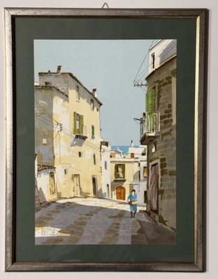 Quadro Serigrafia Aldo Riso 35×50 cm Castro del Salento, Casa, Arredamento ￼￼ - Immagine 1 di 4