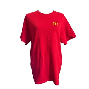 McDonalds Golden Arches Logo Shirt men's L Classic Red Uniform Employee Tee - Picture 1 of 7