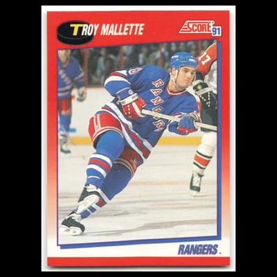 Troy Mallette #178 1991 Score Canadian New York Rangers Hockey Card NHL NM - Image 1 of 3