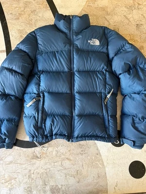 CHAQUETA ACOLCHADA DE PLUMÓN THE NORTH FACE VINTAGE PARA MUJER 1996 NUPTSE 700 AZUL VERDE AZULADO S Foto 1 de 4