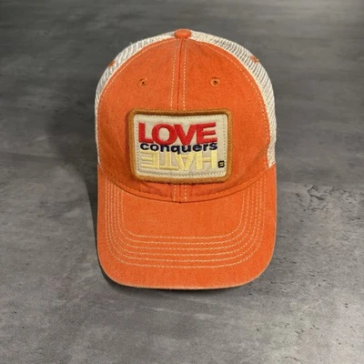 Gorra Snapback Campaña Derechos Humanos Malla Naranja Gorra Camionero Amor Odio Igualdad Foto 1 de 4