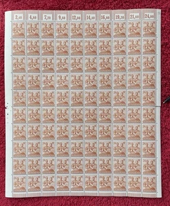 Deutschland #565, 24pf Ernten Weizen, 1947 Nachkrieg postfrischer Bogen/100 (R13-102) - Bild 1 von 1