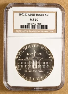1992 D White House Commemorative Silver Dollar NGC MS70 - Picture 1 of 2