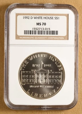 1992 D White House Commemorative Silver Dollar NGC MS70 - Image 1 of 2