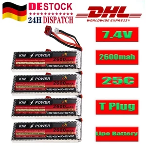 4PCS Wltoys 144001 Auto 2S 7,4 V 2600mAh LiPo-Batterie T-Stecker für Wltoys 1/14 - Bild 1 von 7