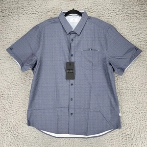 Camisa 7 Diamantes Para Hombre XL Azul Manga Corta Abotonada *NUEVA CON ETIQUETAS* - Imagen 1 de 12