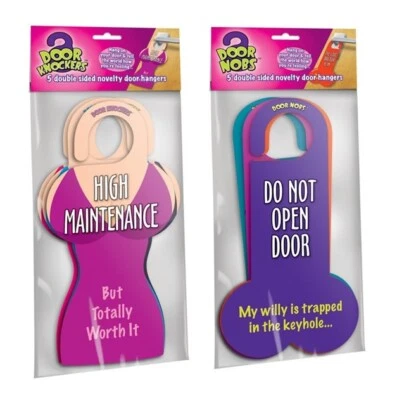 CREATIVE CONCEPTIONS Neuheit Türhänger 5er Pack - Klopferknöpfe für Erwachsene - lustiges WEIHNACHTSGESCHENK