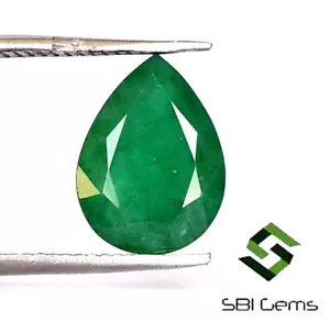 Zertifiziert Natürlicher Smaragd Tropfenschliff 10x7.50 MM 2.04 Cts Unbehandelt - Picture 1 of 5