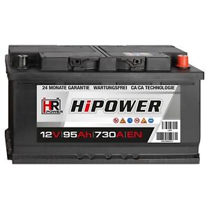 HR HiPower PKW Batterie 12V 95Ah Starterbatterie Autobatterie 88 90 92 100 105Ah