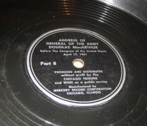 78RPM 12" - Set of 4 Mercury General MacArthur Address to Congress sharp E to E- - Picture 1 of 4