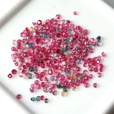 1-1.5 MM ROUND AAA+ NATURAL MULTI SAPPHIRE FACETED CALIBRATED GEMSTONE 330 PIECE - Image 1 of 3