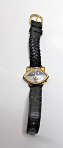 Vintage Disney Pocahontas Watch, Black Band, Gold Racoon Shaped Case, Rare Watch - Picture 1 of 6