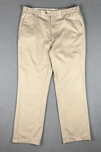 Berle Pants Slacks Mens 36 Regular Khaki Tan Relaxed Twill Prep Trad Old Money - Picture 1 of 12