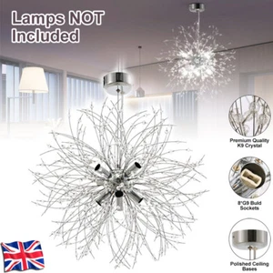 8-Lights Firework Pendant Lamp Crystal Ceiling Light Dandelion Chandelier Modern - Picture 1 of 11
