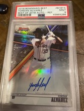 YORDAN ALVAREZ 2018 Bowman's Best REFRACTOR Best Of Auto Signed RC #B18-YA PSA 9