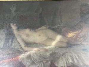 ODALISQUE. ILLEGIBLE SIGNATURE. OIL ON CANVAS. SPAIN. TWENTIETH CENTURY - Picture 1 of 1