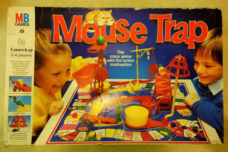 MOUSE TRAP BOARD GAME BY MB GAMES BIG BOX EDITION DATED 1986 – For Spare Parts - Image 1 of 1