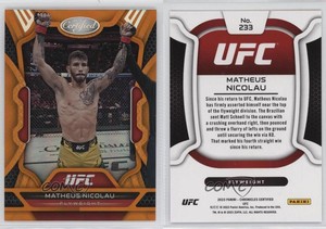 2023 Panini Chronicles UFC Certified Orange /25 Matheus Nicolau #233