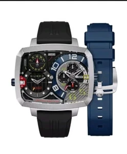 Nubeo Odyssey Triple Time Zone Chrono Metallic Silver Limited Edition - Picture 1 of 1