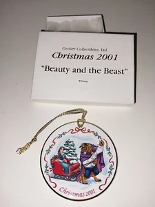 Porcelain Christmas Ornaments by Grolier 2001 Beauty and the Beast Ornament (M) - Picture 1 of 2