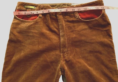 Peter Golding London Falmer Jeans Brown Velvet Jeans Women's Size 27 Vintage 70s - Image 1 of 4