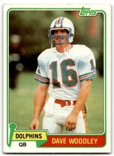 1981 Topps David Woodley Rookie Miami Dolphins #174