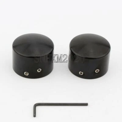 2x Tapa de tuerca de eje delantero negra para Harley Davidson Road Glide King 2008-2017 Foto 1 de 4
