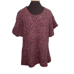 Coldwater Creek Sweater Shirt Top Women Large Purple Knit Shirt Sleeve Fall - Picture 1 of 7