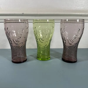 COLA COLA MCDONALDS SPLASH GLASSES X3 DIFFERENT COLOURS VINTAGE - Foto 1 di 10