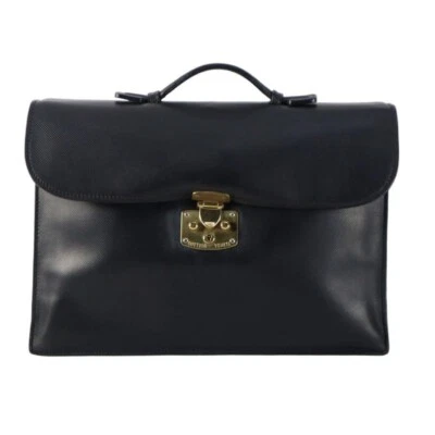 Auténtico Maletín Bolso de Negocios Bottega Veneta Cuero Negro Hecho en Italia Foto 1 de 4