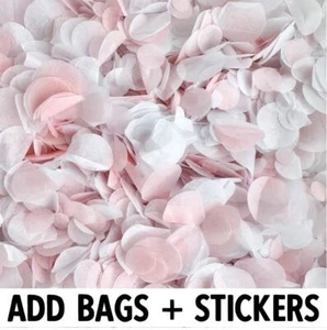 Biodegradable Wedding Confetti | Pink White Mix | Circle Tissue Paper | 20g Bag - Picture 1 of 10