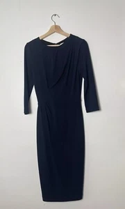 The Fold Navy Blue Bodycon Stretch Dress Size 8. 3/4 Sleeves - Picture 1 of 9