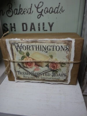 Handmade Primitive style Soap box, Tiered Tray Decor, Fake soap box decoration - Image 1 of 4