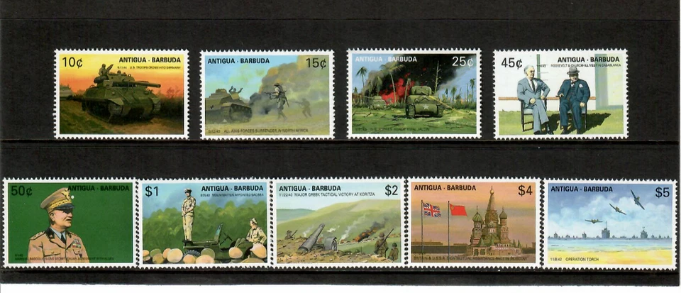 Antigua 1991 - World War ll Airplanes - Set of 9 Stamps - Scott #1380-8 - MNH - Image 1 of 1
