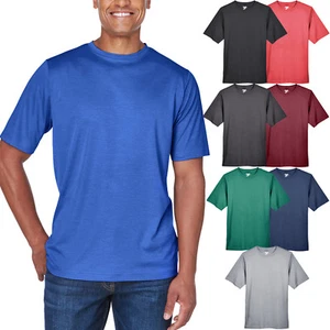 Mens Moisture Wicking T-Shirt Heather Gym Exercise Running Tee XS-XL 2X, 3X, 4X - Picture 1 of 9