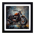 Motorcycle Palette Knife Wall Art Print Framed Canvas Picture Poster Decor