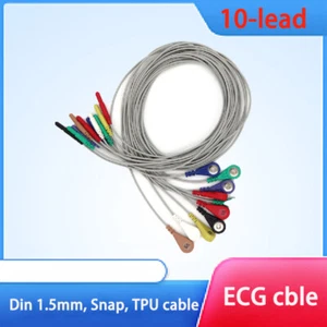 Verkaufe EKG/EKG Holter Kabel Leitung/TPU Kabel Snap 10-adrig Kabel 0,9m 3ft DIN 1,5mm - Bild 1 von 11
