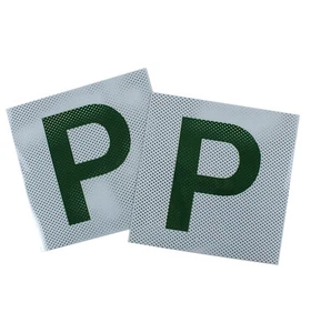 Green P Plate Probationary - Easy To Apply And Remove - One Pair #PGWCV - Picture 1 of 3