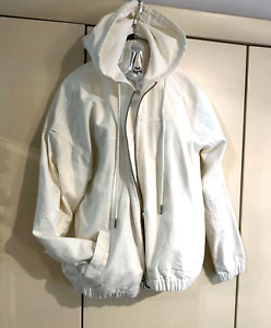White cotton denim jean hoodie jacket YOURS 18