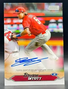 2024 Topps Stadium Club Autograph Bryson Stott On Card Auto - Picture 1 of 2