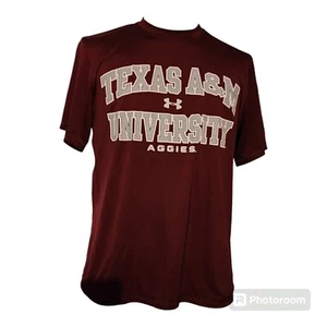 Texas AM Aggies Shirt Mens Small Red Active Heat Gear Under Armour Green Loose - Picture 1 of 6