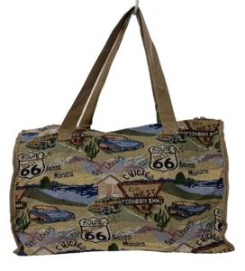 Bolso de lona tapiz vintage Karriage Mate US Route 66 bolso de viaje para pasar la noche - Imagen 1 de 10