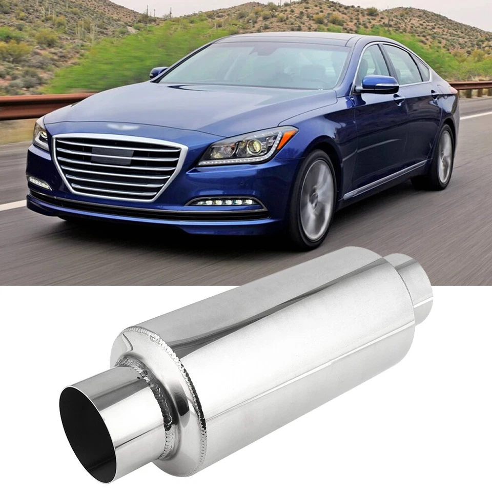 Resonador silenciador escape 2.5" entrada/salida 12" para Hyundai Genesis 4.6L 5.0L V8 sedán Foto 1 de 4